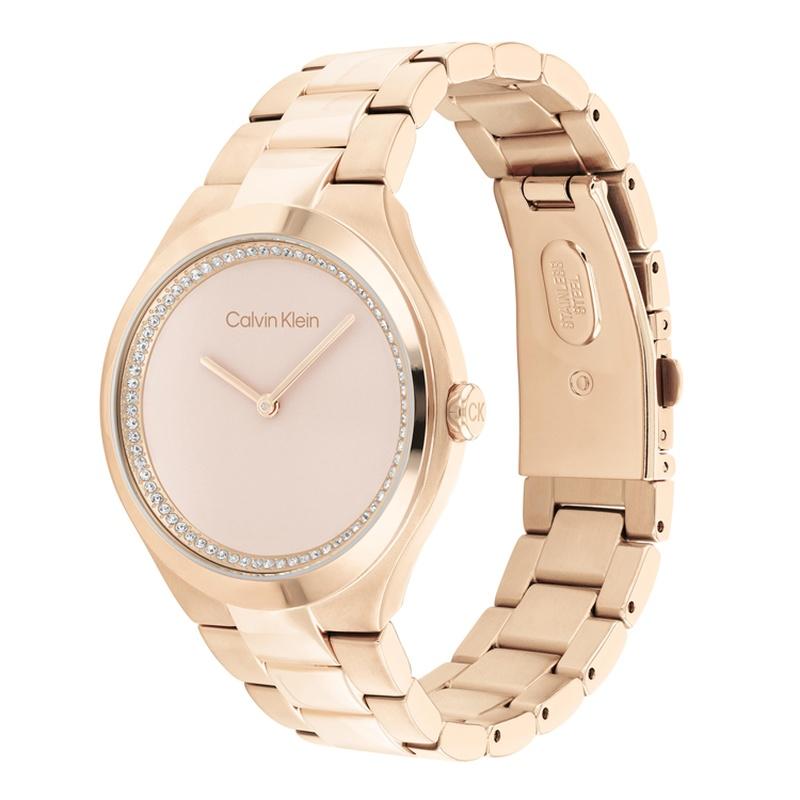 CALVIN KLEIN Eternal Series Watch Quartz Movement Steel Strap 36mm Rose Gold Dial Women's Watch Sparkling Elegance 25200368