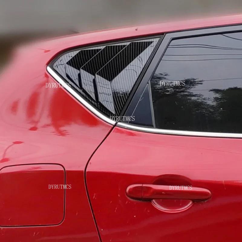 For Nissan Tiida 2011 2012 2013 2014 2015 Car Rear Side Window Blinds Trim Cover Louver Stickers Frame ABS Carbon Fiber