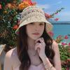 Japanese Knitted Hollow Sun-Protection Fisherman Hat for Women, Foldable and Portable for Outdoor Use