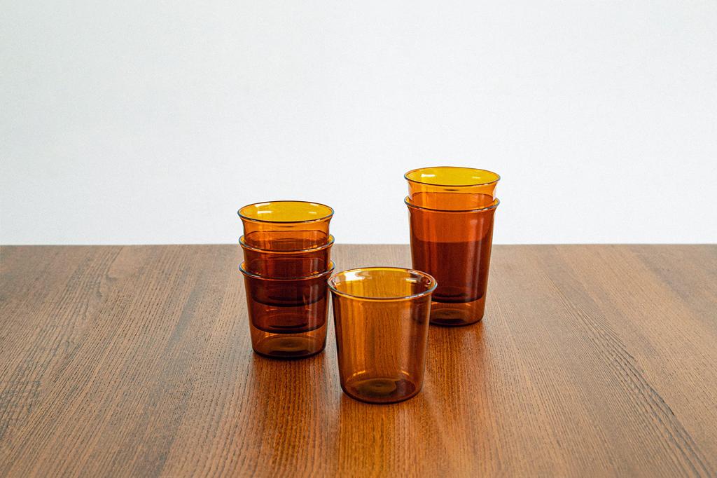 Kinto CAST AMBER Double Wall Glass 340ml Heat Resistant Glass Safe 21462 Microwave/Dishwasher