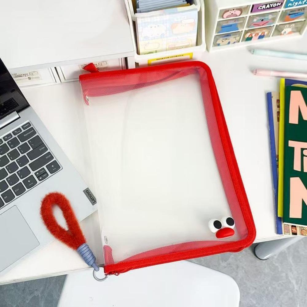 Плюшевая сумка-органайзер для хранения с ручкой, прозрачный держатель для канцелярских товаров, модные сумки-папки