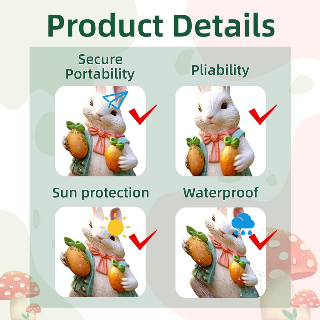 2 шт. пасхальный садовый колышек красочная скульптура кролика украшение двора для весеннего праздника устойчивое к погодным условиям украшение