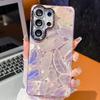 Применимо к чехлу для мобильного телефона Samsung s26ultra с узором из перьевой пряжи, пленке для объектива S25 с блестками, A56, полностью закрывающему, A17