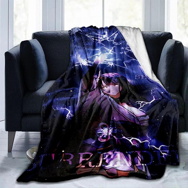 Популярные игры Genshin Impact Печатное одеяло, фланелевое теплое мягкое плюшевое одеяло для дивана-кровати, плюшевое одеяло в стиле аниме