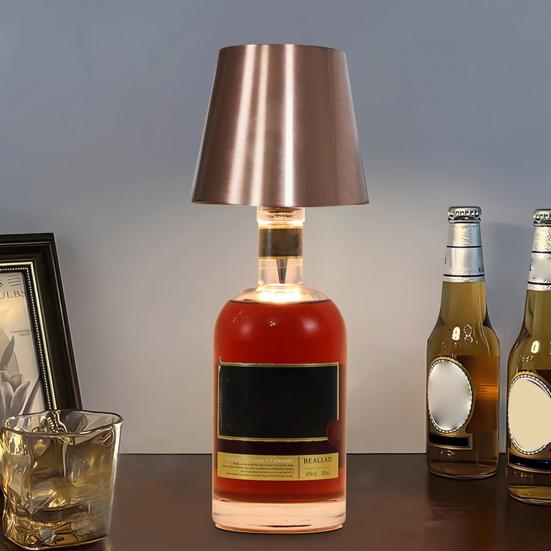 Беспроводная лампа для бутылок вина, 3 цвета, регулируемая яркость, перезаряжаемая, беспроводная, сенсорное управление, светодиодная настольная лампа для дома, офиса, бара, кафе, украшения