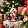 Рождественский мультяшный домик Деревянные сборные украшения DIY Детские праздничные подарки Трехмерные картины Украшения Рождественские настольные украшения