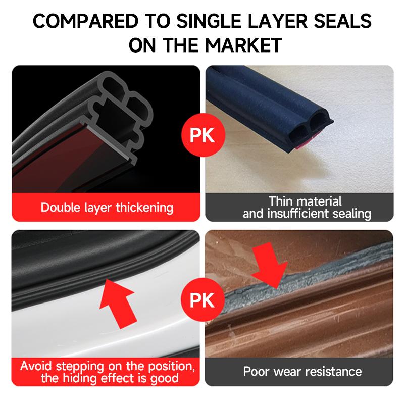 5 м/12 м автомобильная уплотнительная лента, дверная полоса, шумоизоляционная водонепроницаемая уплотнительная лента, резиновая уплотнительная лента для края двери лобового стекла