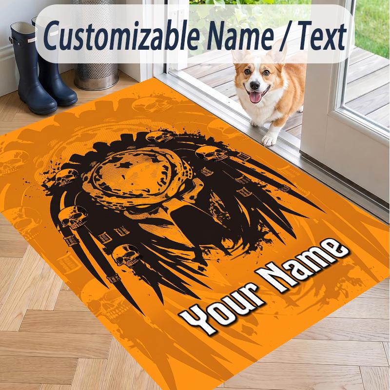 Custom Text Predator Pattern Floor Rug Soft Indoor Carpet Mat Living Room Bedroom