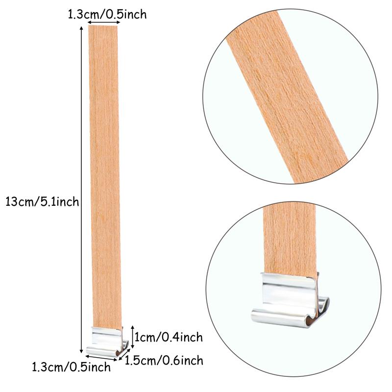 Деревянные фитили для свечей, 10 шт., сердечники для свечей, фитиль из натурального дерева с железной подставкой, деревянный