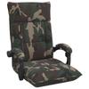 Adjustable Floor Footstool Olive Green Fabric