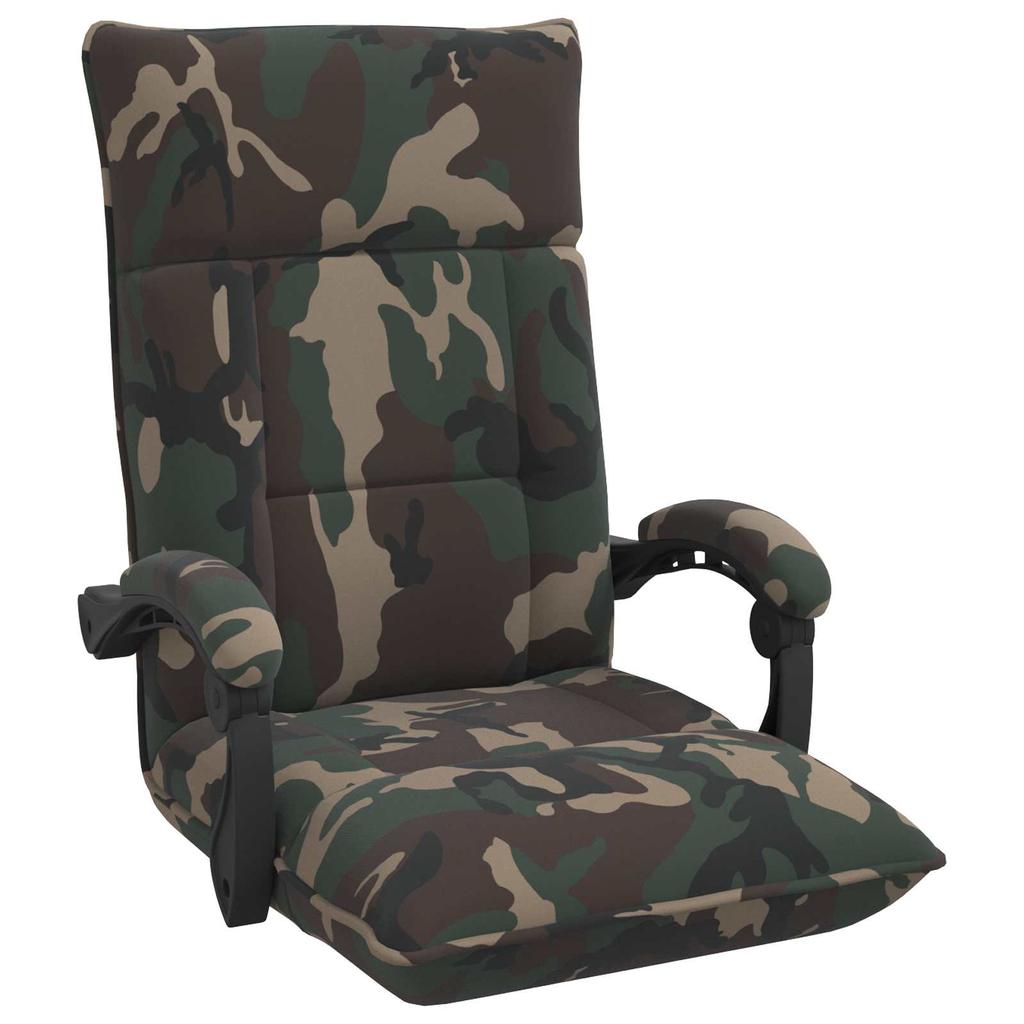 Adjustable Floor Footstool Olive Green Fabric