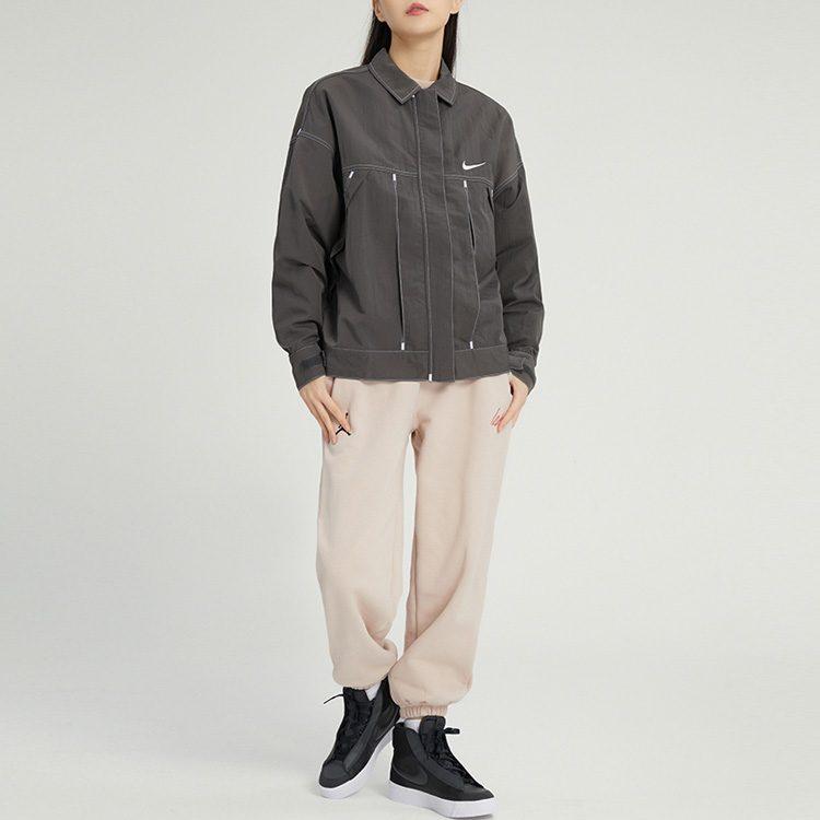 Nike Женская вязаная куртка на молнии с длинным рукавом, серая FD9929-261