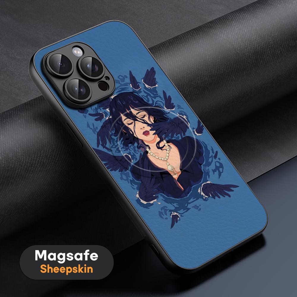 Art Lonomycin style Popular Phone Case For iPhone 17 16 15 14 13 12 11 Plus Pro Max High-end Luxury Magsafe Sheepskin