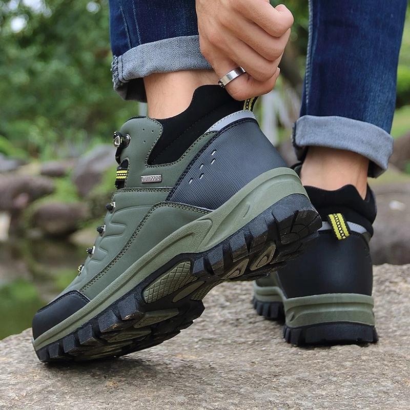 Новые зимние мужские ботинки, меховые теплые зимние ботинки, мужские зимние ботинки, рабочая обувь, мужские водонепроницаемые ботильоны, кроссовки для активного отдыха на природе, обувь