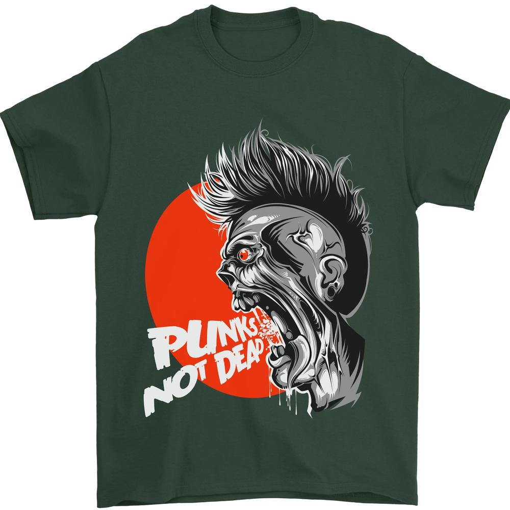 Punks Not Dead Rock Music Skull Unisexs TShirt 100 Cotton