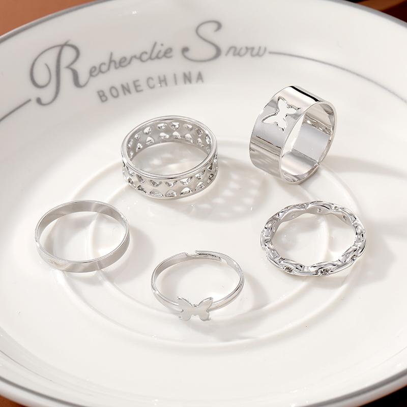 Butterfly Suit Hollow Opening Adjustment Jewelry Ring Charm Suit