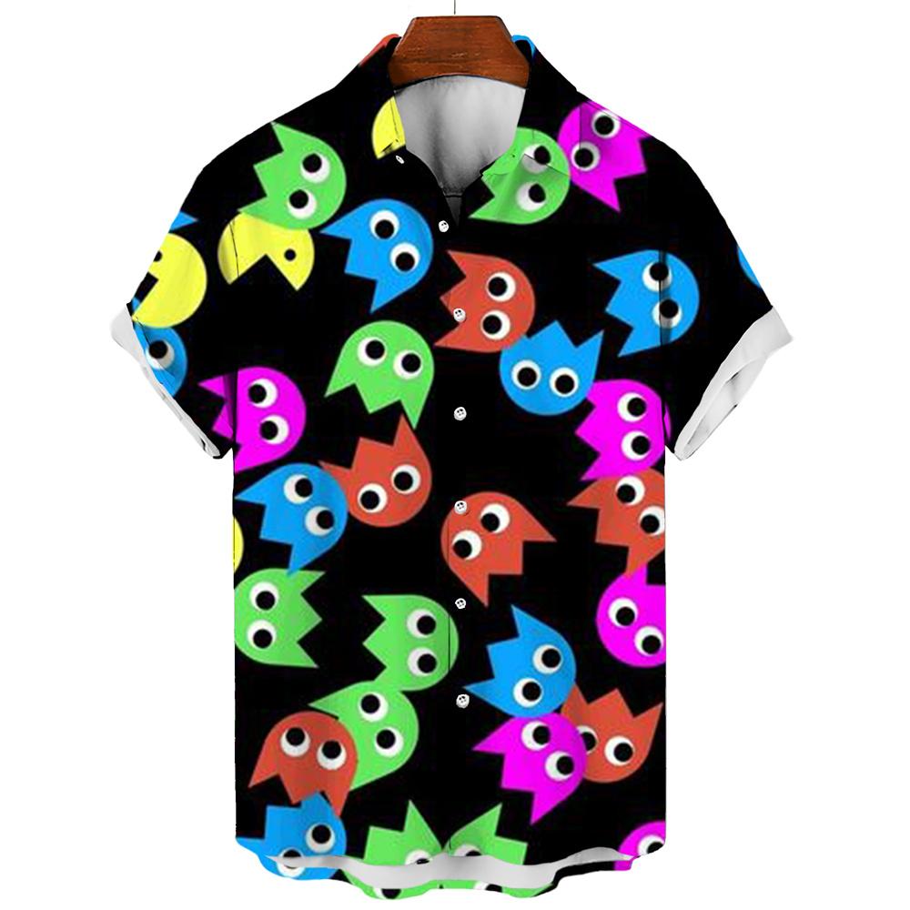 Мужская повседневная рубашка Гавайская рубашка Мужская летняя повседневная рубашка с коротким рукавом с 3D-принтом для мужчин Одежда Дышащие рубашки