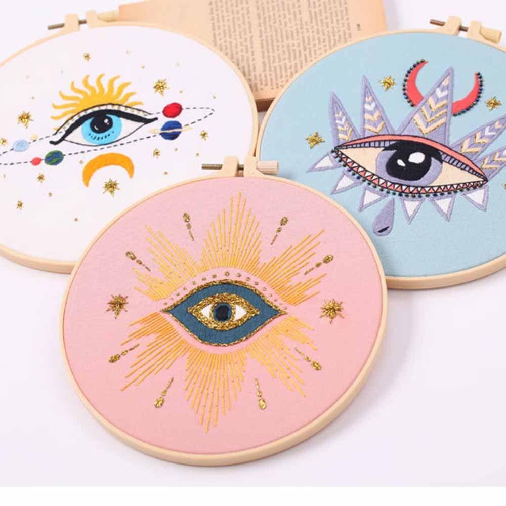 Thread Sewing Accessories Handmade Needle Punch Cross Stitch Kit Embroidery Hoop Flower Embroidery