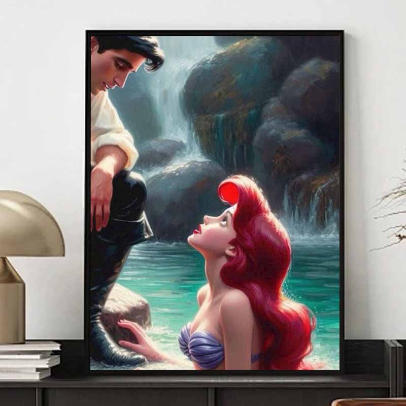 Disney Алмазная живопись Русалочка Иллюстрация 5D DIY Полный круг Алмазная мозаика Мультяшная Вышивка Арт Картина Домашний Декор
