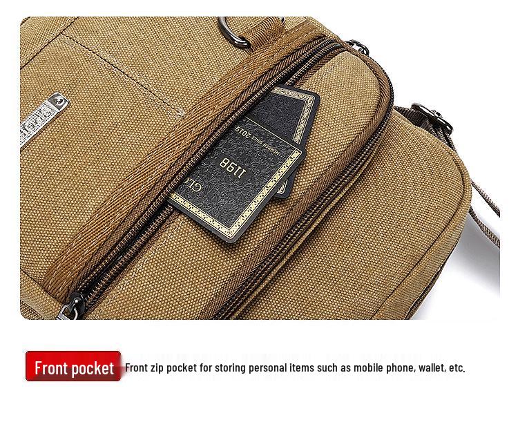Мужская парусиновая многофункциональная сумка кроссбоди и на плечо - Унисекс повседневная сумка