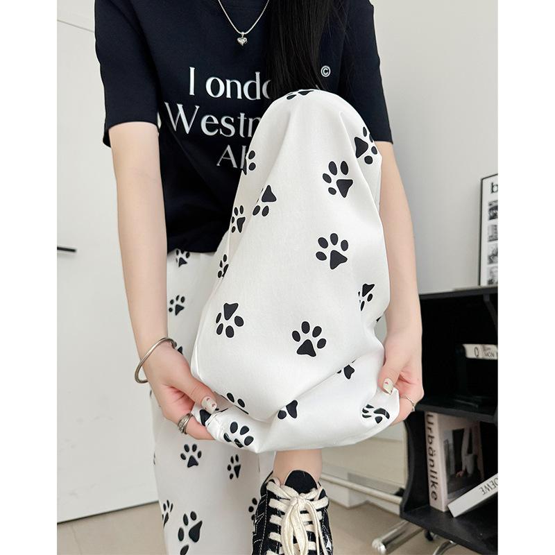 Белые широкие брюки женские весенние новые прямые и тонкие повседневные брюки