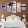 5 Picture Photo Decor Painting Wall Art Canvas Paintings Hd Print Decor for Living Room For Coconut Tree Sunset Sea Home Decor No Frame