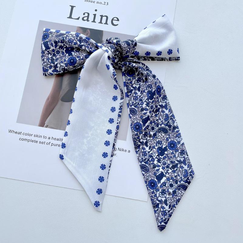 Long Silk Scarf, High-end New Versatile Hair Tie Streamer, Atmosphere Ribbon, Spring and Summer Decorative Scarf, Tied Bag Streamer