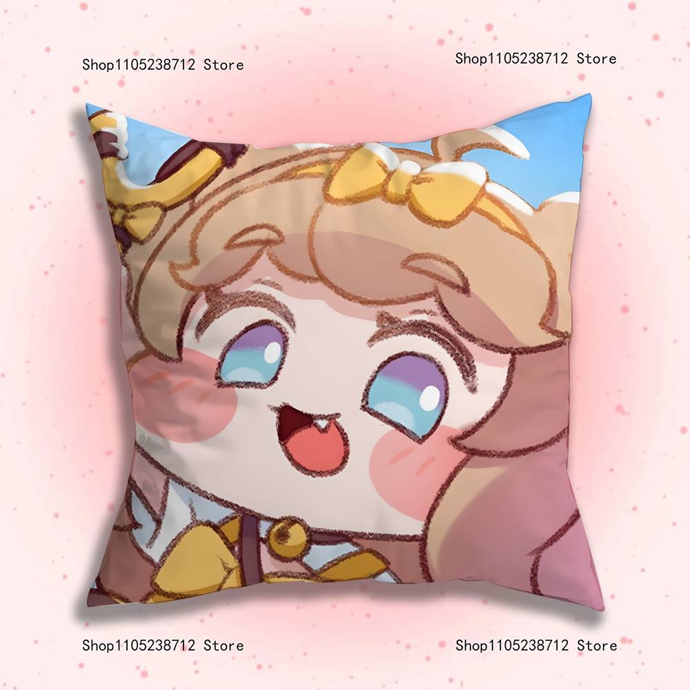 Cute Game TTrickcal Anime Pillow Case Antidustmite Pillowcase Invisible zipper silky short plush Sofa cushion cover