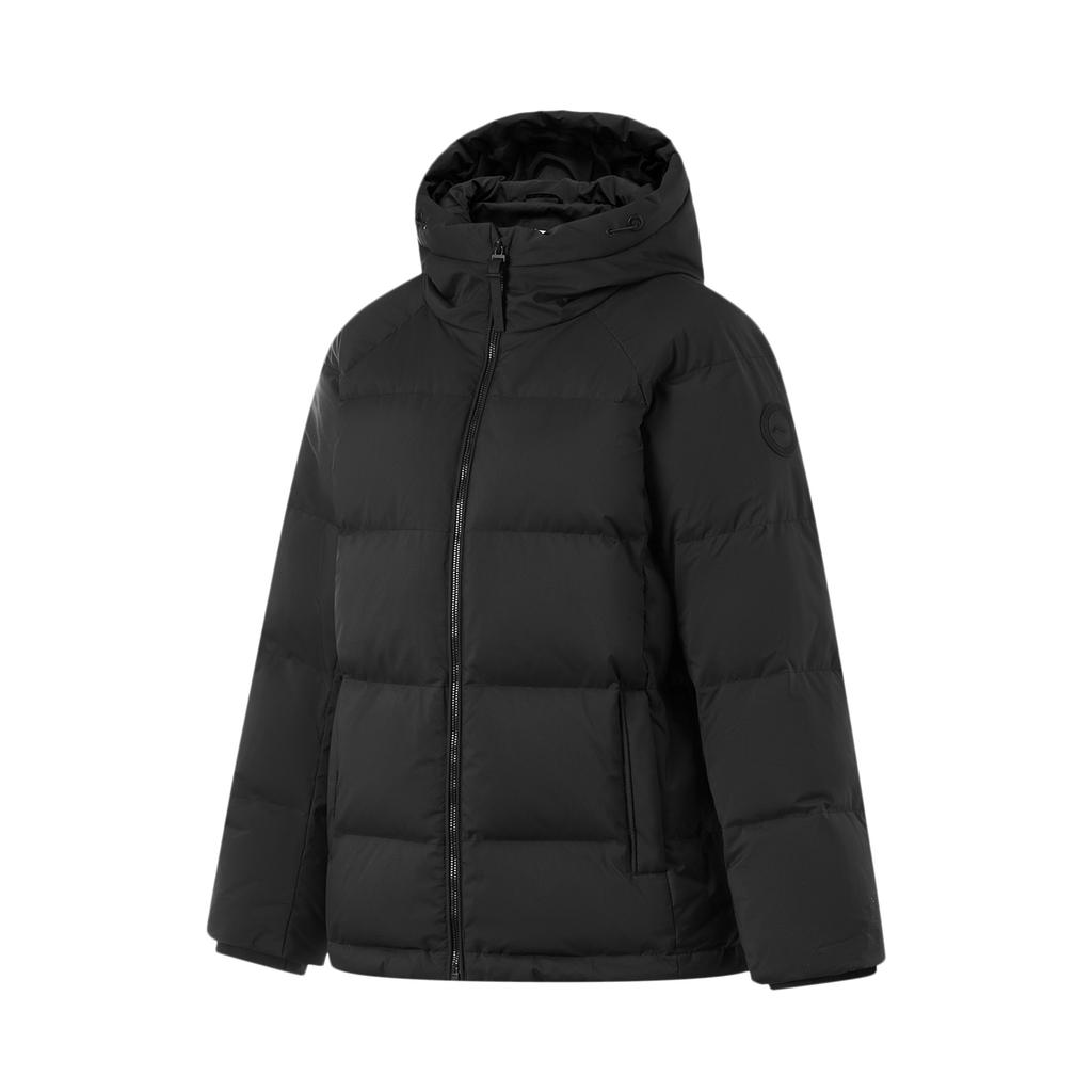 Li-Ning Fitness Series Water-Resistant Solid Color Raglan Casual Versatile Cold-Resistant Hooded Zipper Winter Down Jacket Women Outerwear AYMU108-7