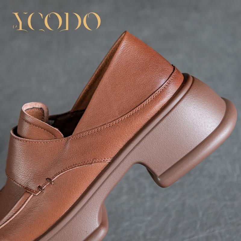 Женские весенние, летние и осенние лоферы из натуральной кожи на толстом каблуке, тапочки, кожаная обувь для двух видов обуви