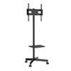 Mobile TV Stand, Mobile TV Cart for 23 to 60 inch TVs, Height Adjustable Portable TV Stand with Wheels, with A Tray for Audio-Visual Devices, Rolling