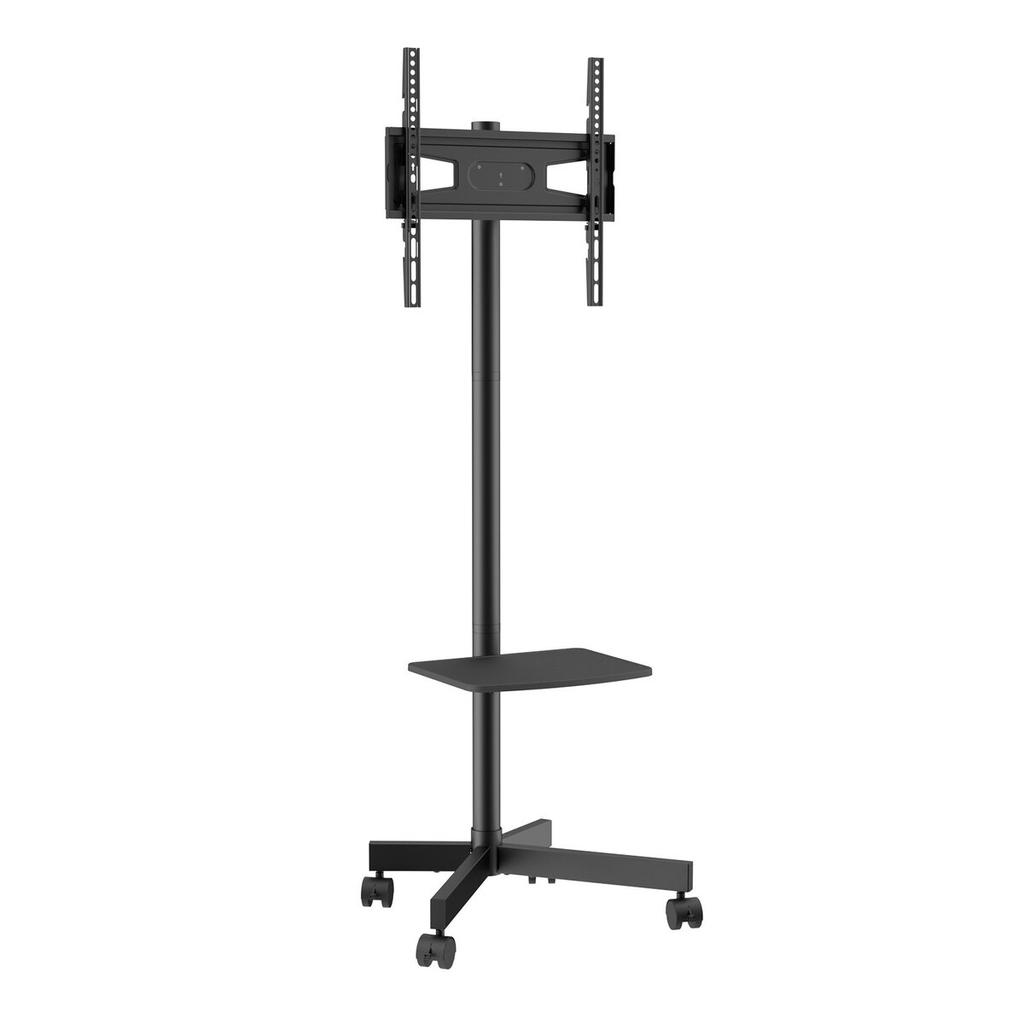 Mobile TV Stand, Mobile TV Cart for 23 to 60 inch TVs, Height Adjustable Portable TV Stand with Wheels, with A Tray for Audio-Visual Devices, Rolling
