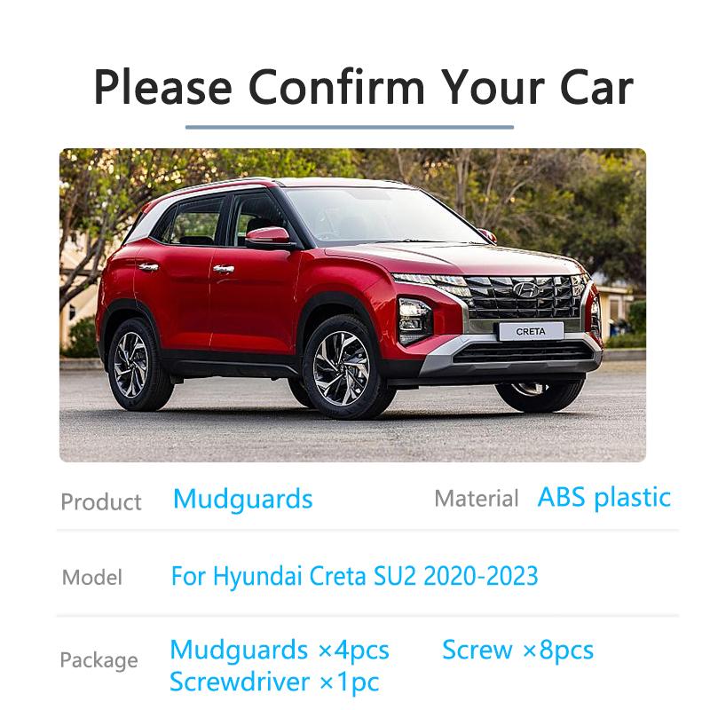 4 шт. передние и задние брызговики для Hyundai Creta ix25 MK2 SU2 2022 2023, брызговики на крыльях, колеса автомобиля с защитой от брызг