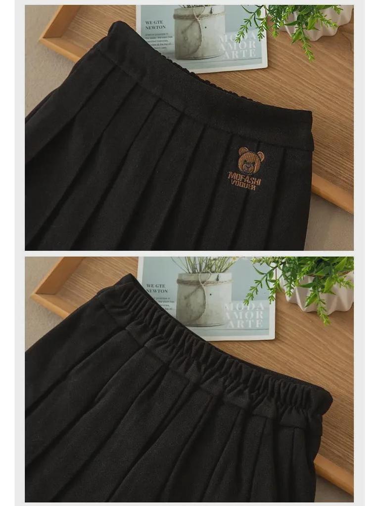 Юбка из шерстяной ткани для девочек на весну, осень и зиму — универсальная короткая юбка для школьников среднего и старшего возраста