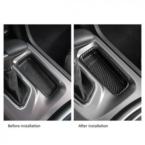 Console Gear Shift Storage Box Cover Trim for Dodge Charger 2015-19 Carbon Fiber