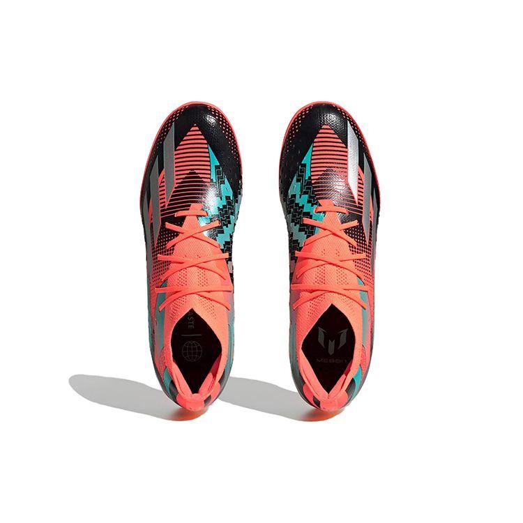 Adidas Месси 1 Круглый носок На шнуровке TF (Резиновые шипы) Нескользящие Износостойкие Амортизирующие Футбольные Бутсы Мужские Футбольные Бутсы Красно-Черные Белые IG2579