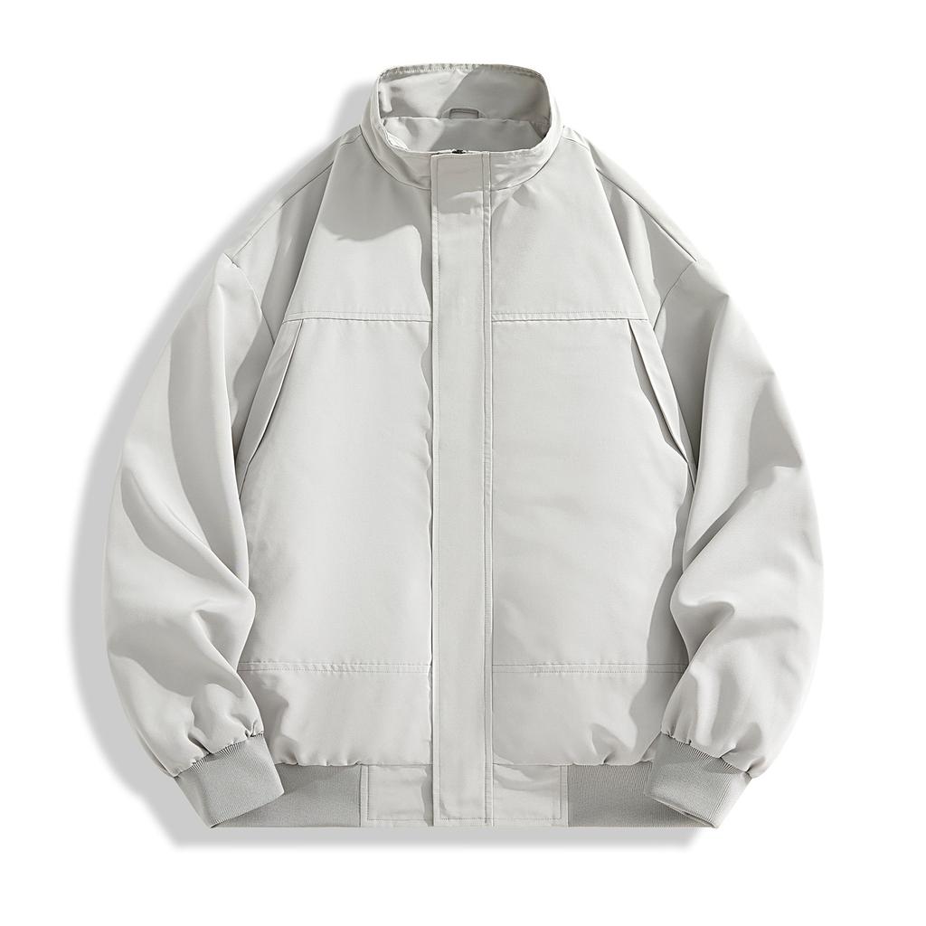 Men's Solid Color Jacket Fashion Sports Casual Workwear Trend Loose Jacket