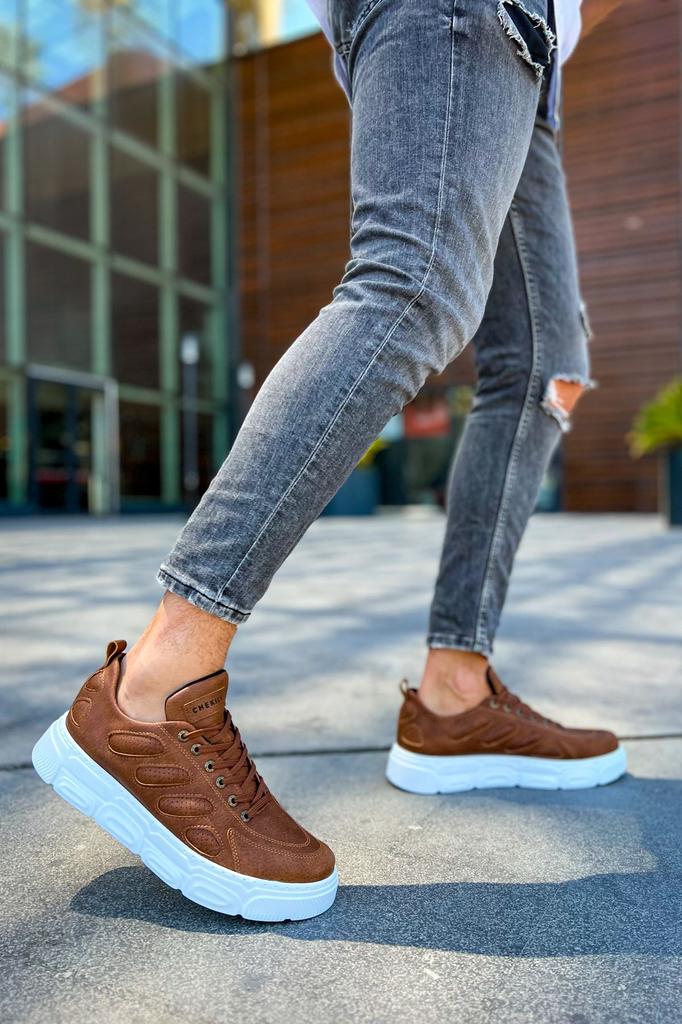 CHEKİCH New Collection CH105  Cronus Men Shoe White Black Brown Tan