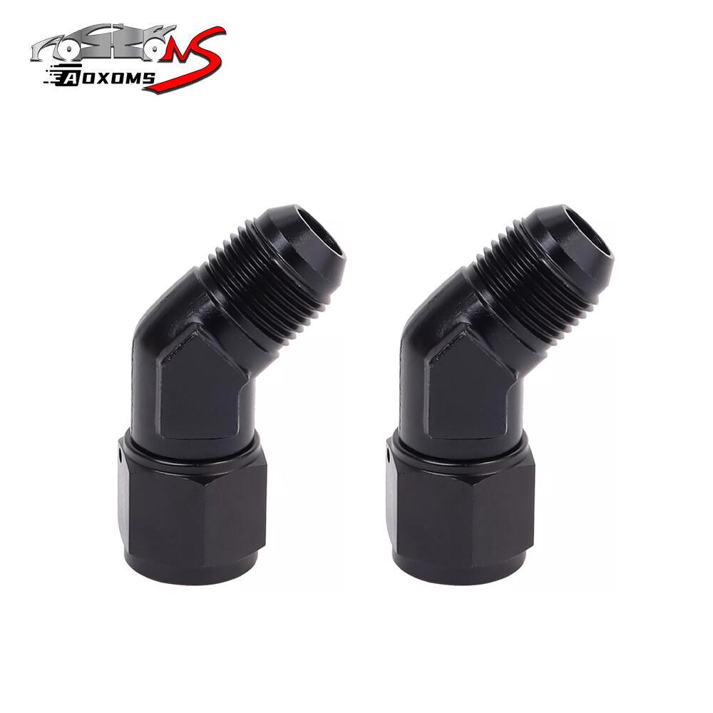 2PCS AN4 AN6 AN8 AN10 Female To Male Flare 45 Degree Swivel Hose Fitting Adapter