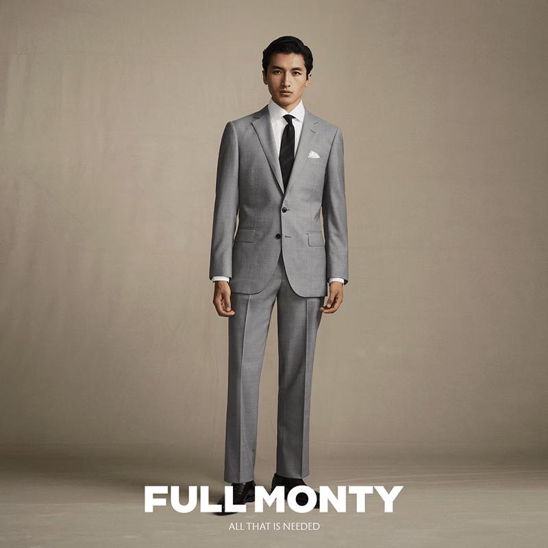 FULL MONTY Мужские брюки Business Casual из 100% шерсти
