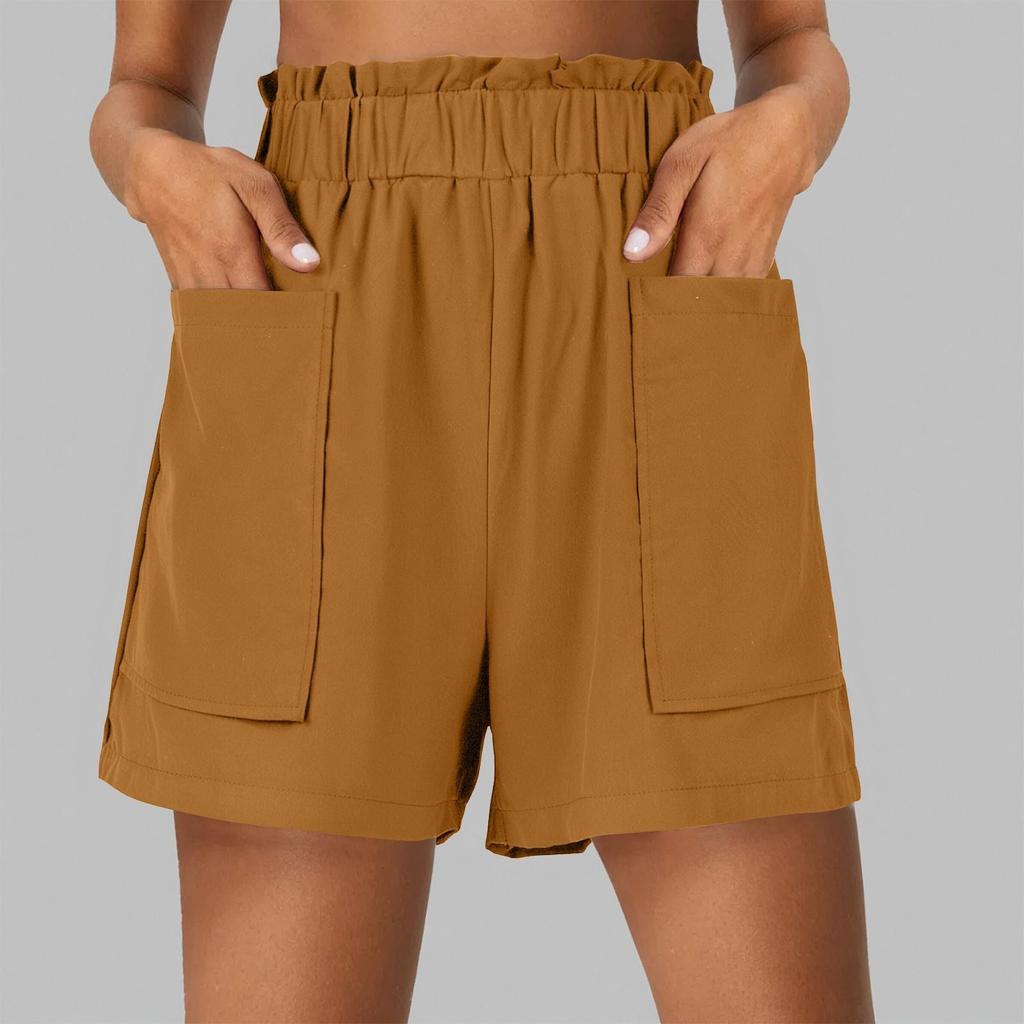 Шорты для женщин однотонные повседневные летние свободные шорты с завязками на карманах