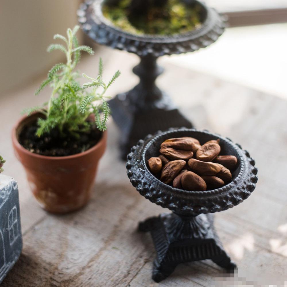 5.12in Vintage Pillar Candle Stand Iron Ornate Iron Candlestick Fireplace Mantel Decor