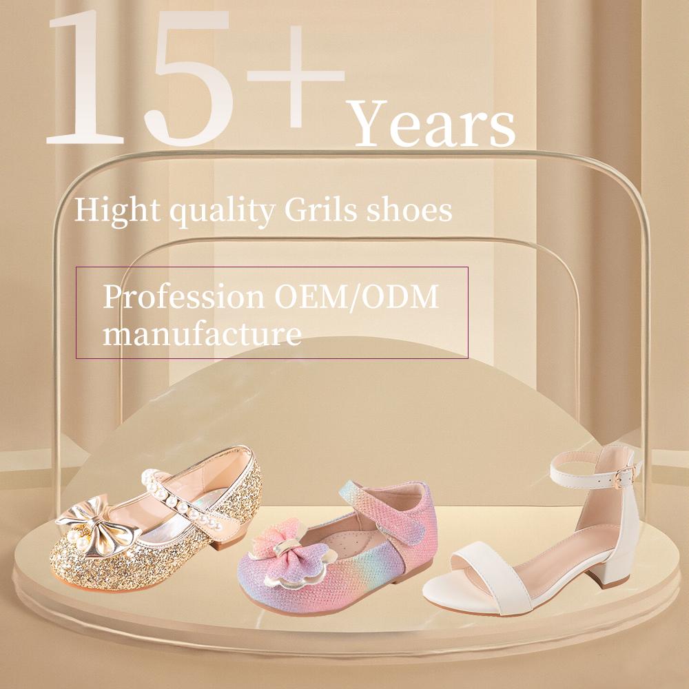 New Flats Customizable Arrival Girls Baby Princess DressShoes Outdoor for Holidays kids dance shoes cute pearl-bow casual shoes