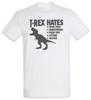 T-Rex Hates Mens T-Shirt Tyrannosaurus Rex T-Rex Dino Gym Body Building