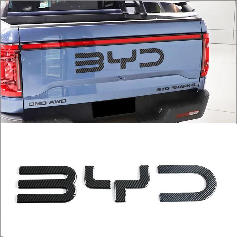 Для BYD Shark 6 2025 2026 Автомобиль Передний Задний Буквы-Украшенные Покрытие Наклейка Авто ABS Углеродный Значок Логотип Стайлинг Аксессуары