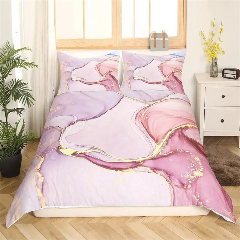 Коллекция красочных блестящих пододеяльников Girly Pink Пастельные Современные Девочки Женщины Наволочка для одеяла Двуспальная Queen King Полиэстер Чехол для стеганого одеяла