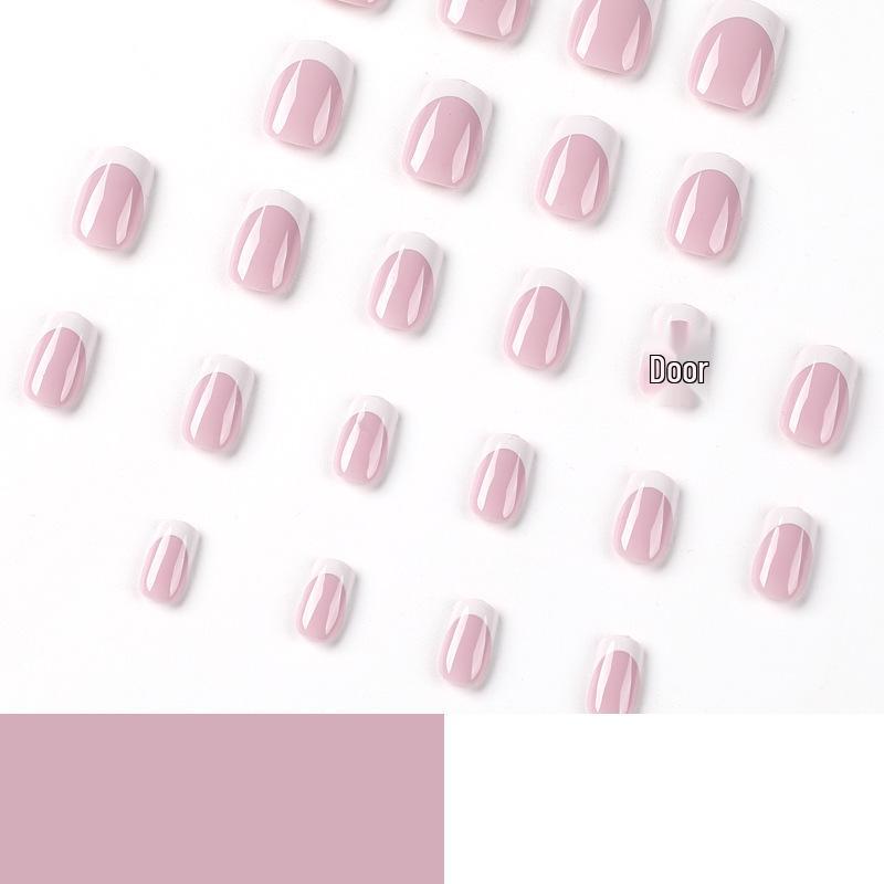 Квадратные типсы для наращивания ногтей в европейском стиле с французским белым краем