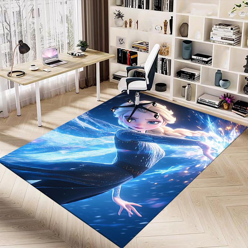 Elsa Ice Magic Art Carpet for Playroom Bedroom Living Room Sofa Home Decor,kids Game Area Rug Non-slip Floor Mat