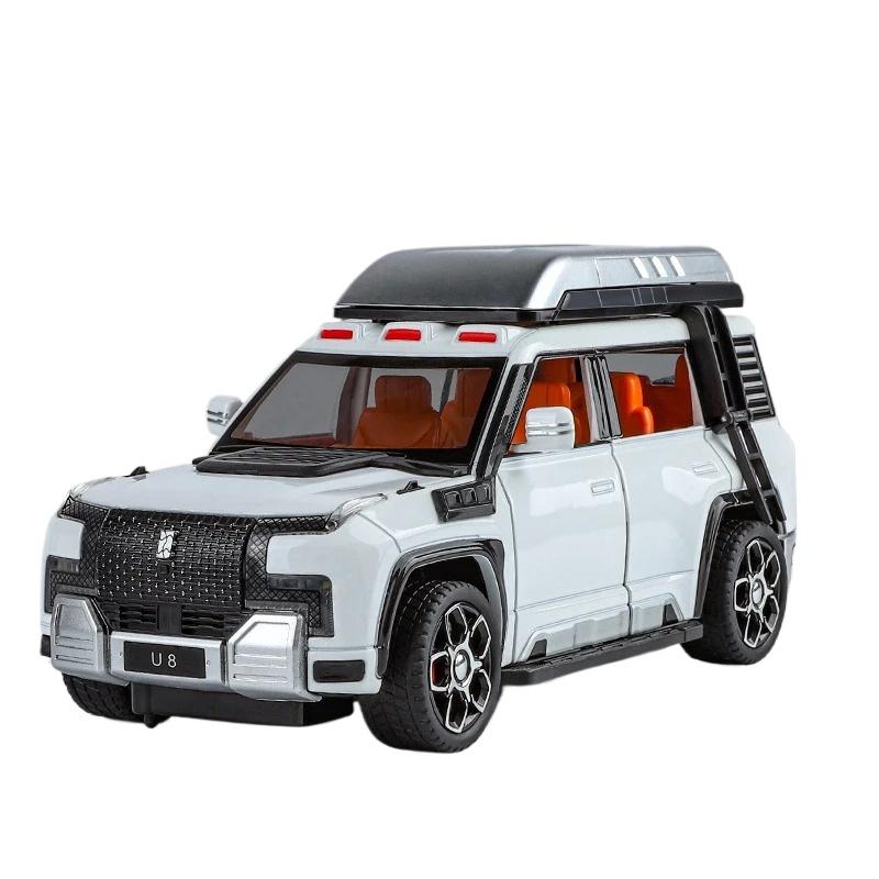 1/24 BYD Yangwang U8 SUV Модель автомобиля из литого металла Игрушка Новые энергетические внедорожники Модель автомобиля Звук и свет Детский подарок