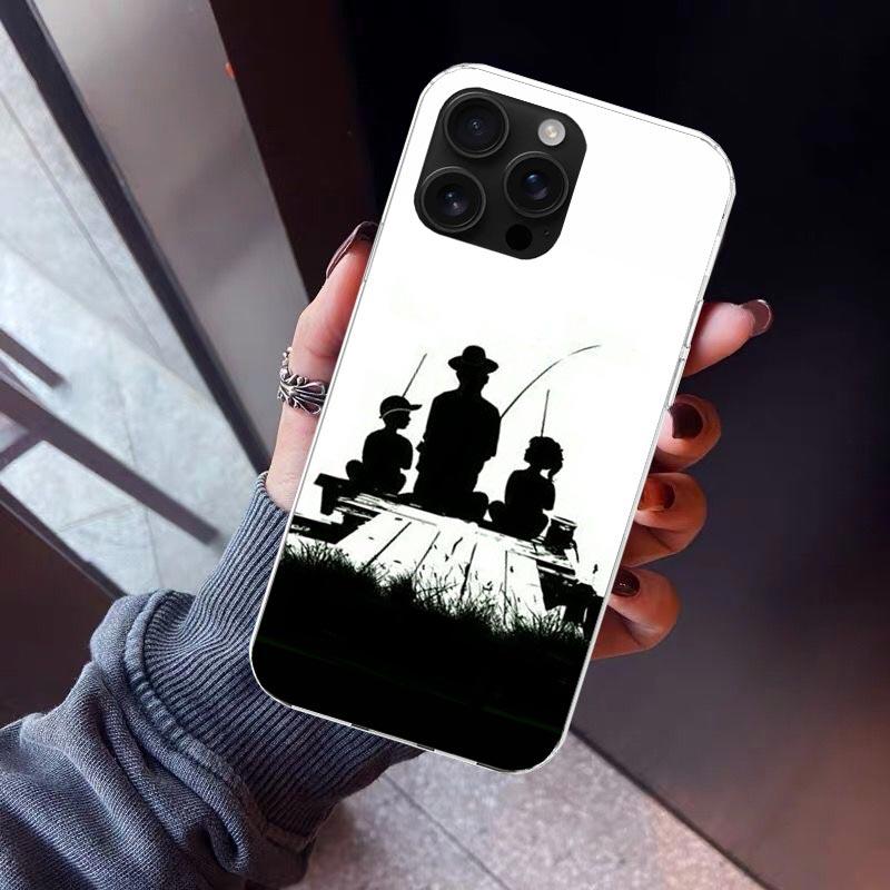 Hunting Fishing Man Phone Case For iPhone 17 Air 16 15 Pro Max 14 Plus 13 Mini 12 11 Cover 7 8 SE Silicone Shell Print Fundas 17